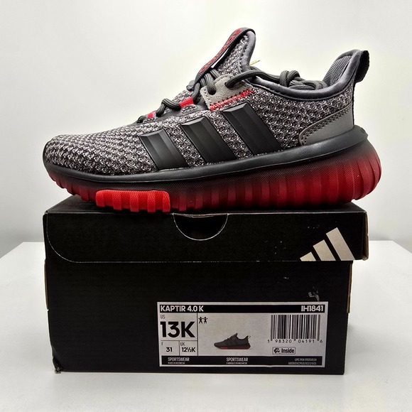 adidas Other - Adidas Kaptir 4.0 IH1841 Kids 13K Shoes Gray Five Low Top Athletic Sneakers
